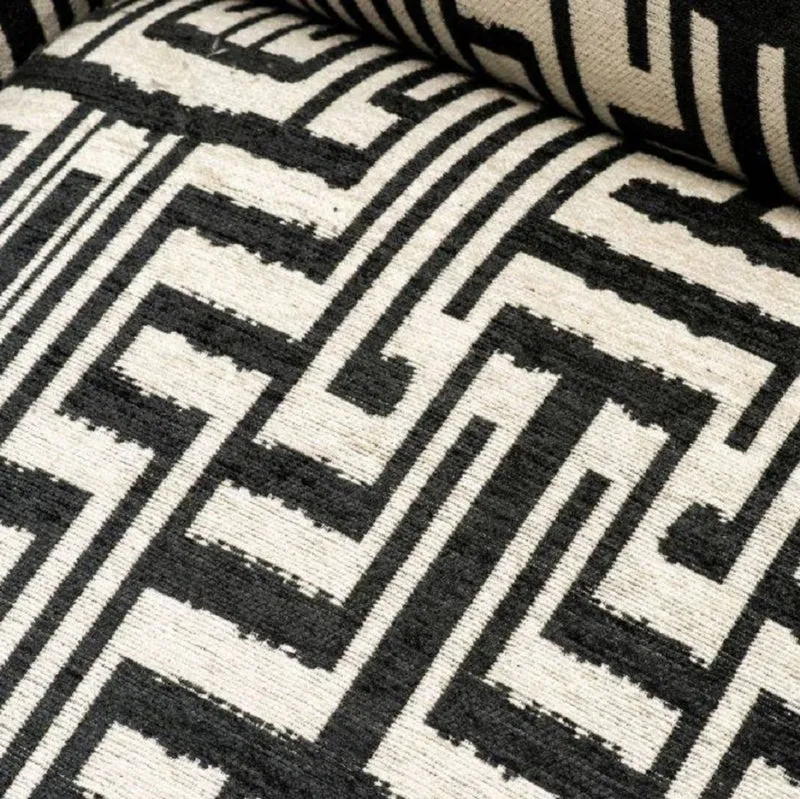 Casa Padrino Luxus Sessel Schwarz / Weiß / Messingfarben 80 x 90 x H. 88 cm - Wohnzimmer Sessel - Wohnzimmermöbel