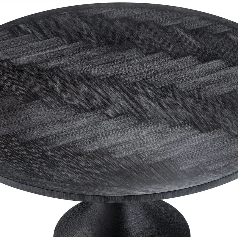 Casa Padrino Luxus Esstisch Schwarz Ø 140 x H. 76 cm - Runder Küchentisch - Luxus Esszimmer Möbel