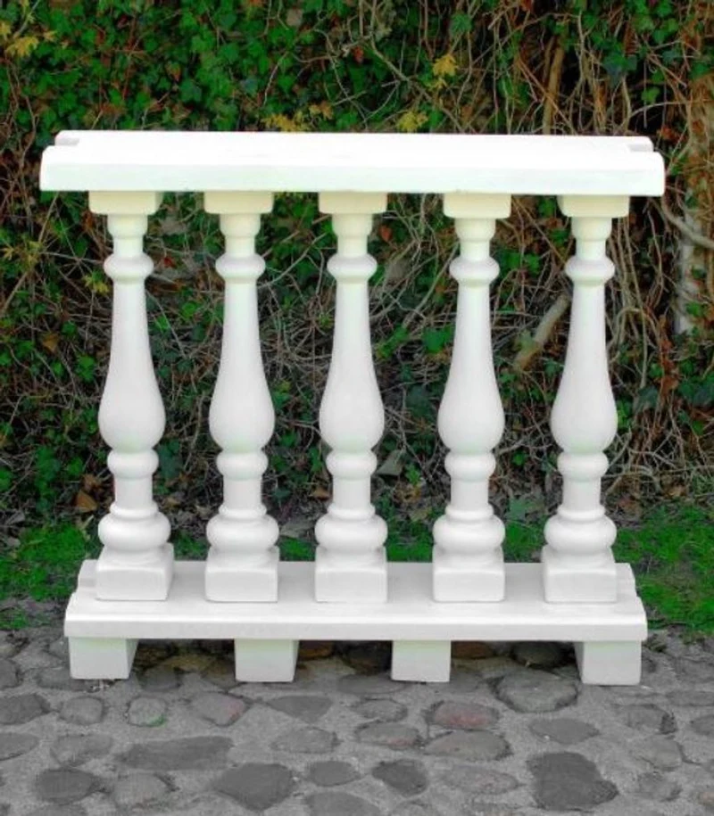 Casa Padrino Jugendstil Balustrade Weiß 100 x 25 x H. 92 cm - Massives Stein Geländer aus feinstem Beton - Garten & Terrassen Balustraden