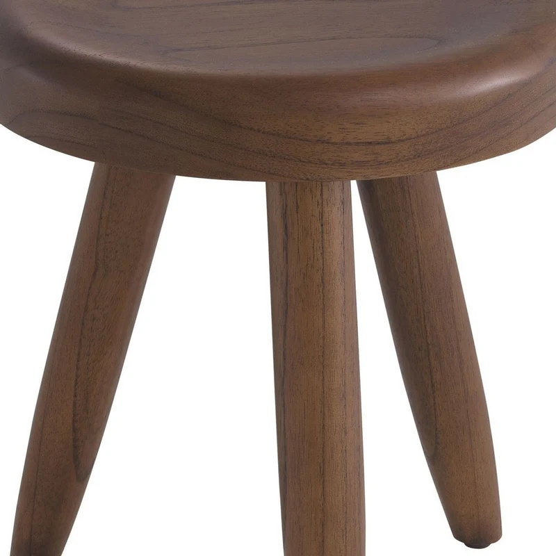 Casa Padrino Luxus Sitzhocker Braun Ø 31 x H. 34 cm - Massivholz Hocker - Runder Mindi Holz Sitzhocker - Luxus Möbel