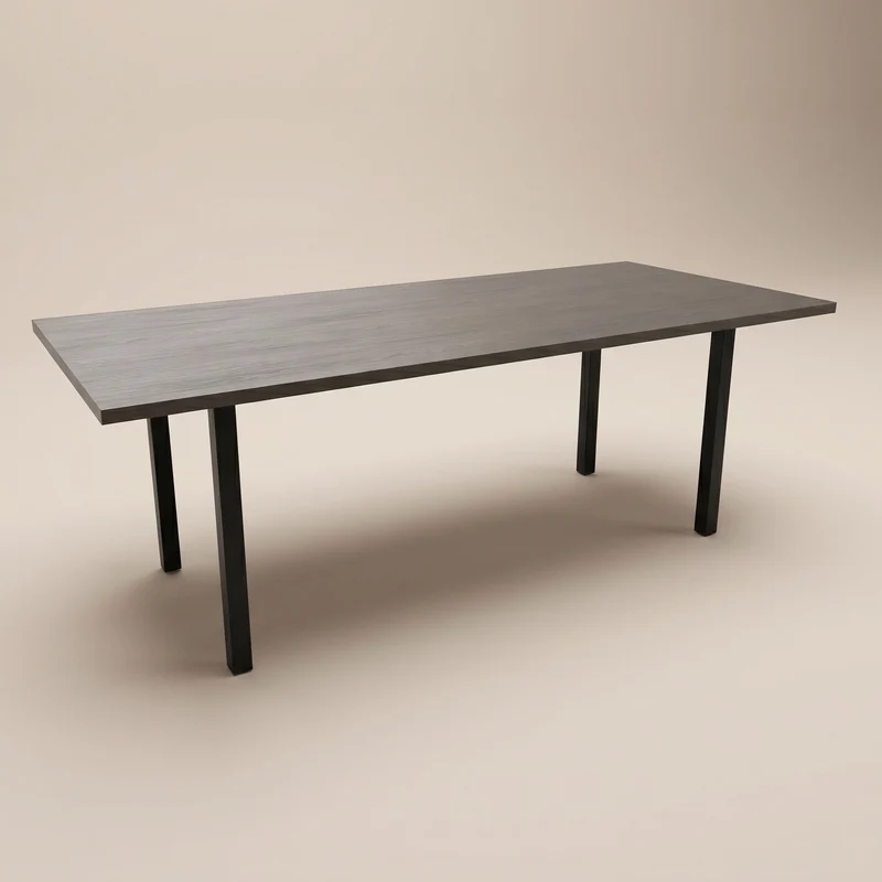 Melamine eettafel Casella Oak Chestnut Brown - Recht - N Onderstel