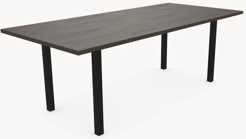 Melamine eettafel Casella Oak Chestnut Brown - Recht - N Onderstel