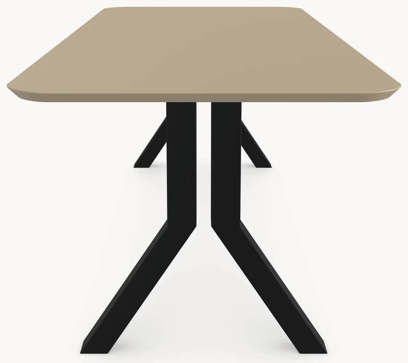 Melamine eettafel Mojave - Recht Radius vorm - Y onderstel metaal