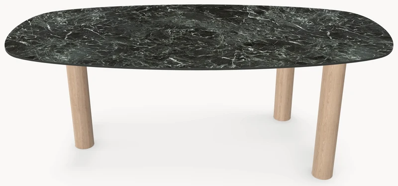 Keramiek eettafel Verde France - Deens Recht - Pole eiken