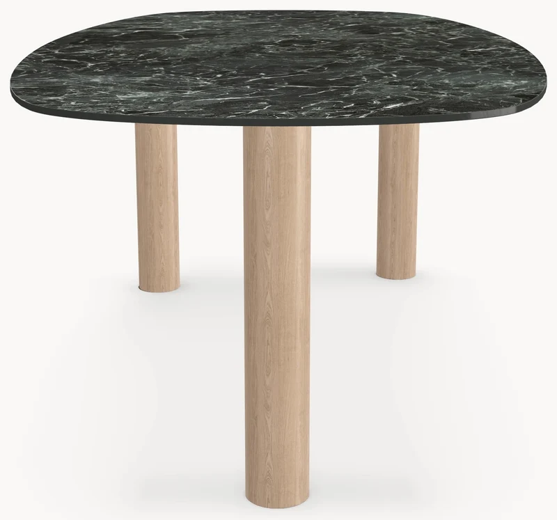 Keramiek eettafel Verde France - Deens Recht - Pole eiken