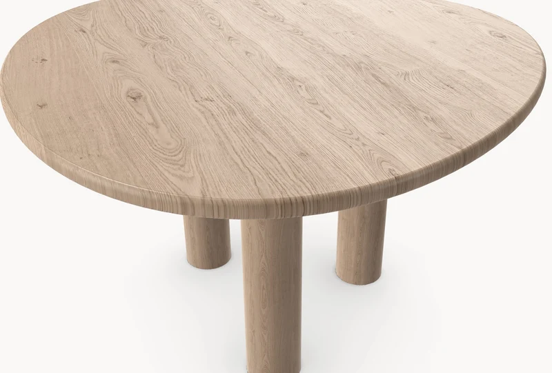 Eiken massief eettafel - Organisch Rond - Pole Eiken