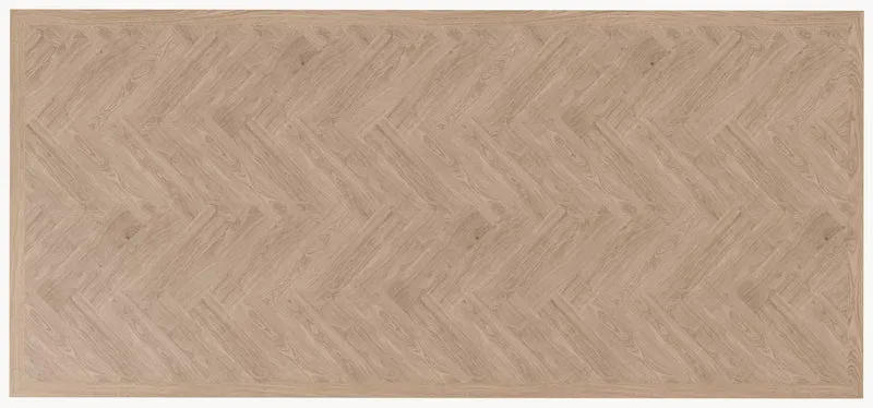 Visgraat eiken eettafel - Recht - Matrix onderstel