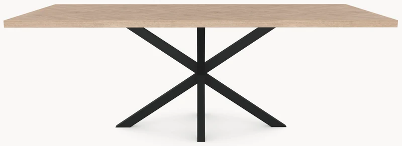 Visgraat eiken eettafel - Recht - Matrix onderstel