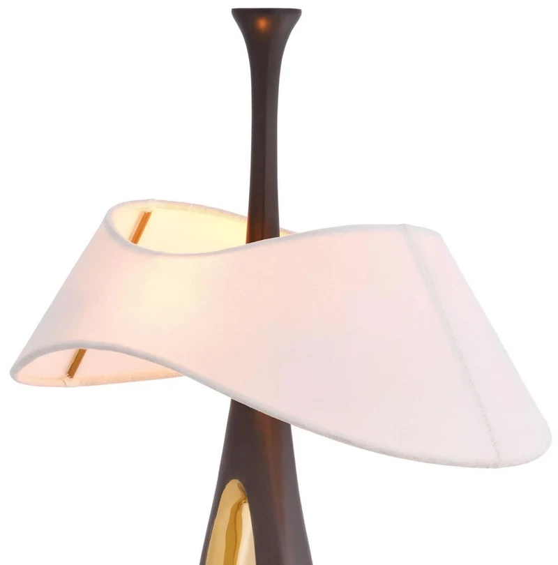 Casa Padrino Luxus Tischleuchte Rotguss / Messing / Weiß 41,5 x H. 63 cm - Messing Schreibtischleuchte mit Lampenschirm - Luxus Tischleuchten - Luxus Leuchten - Luxus Möbel - Luxus Interior
