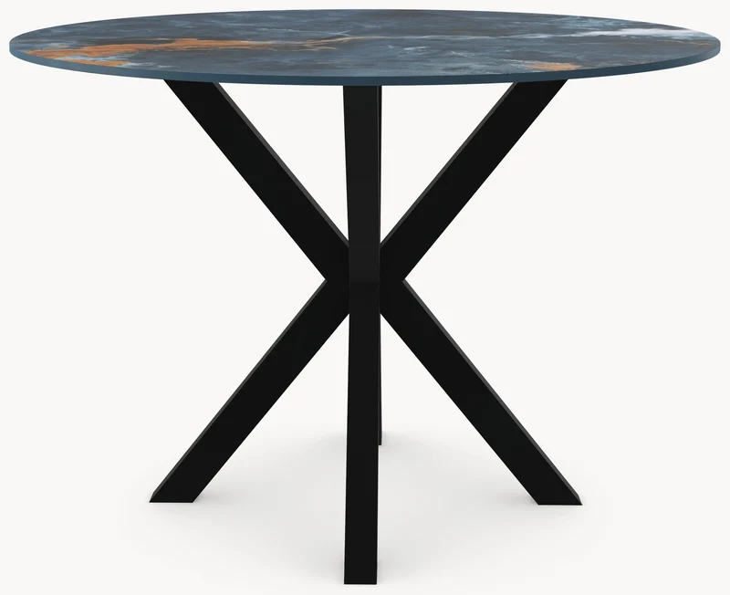 Keramiek Ocean Blue eettafel - Rond - Matrix onderstel