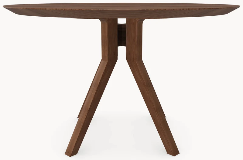 Walnoot houten eettafel - Rond - Amea walnoot onderstel