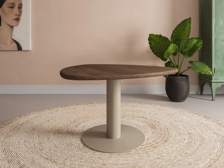 Walnoot houten eettafel - Rond - Sol Metaal