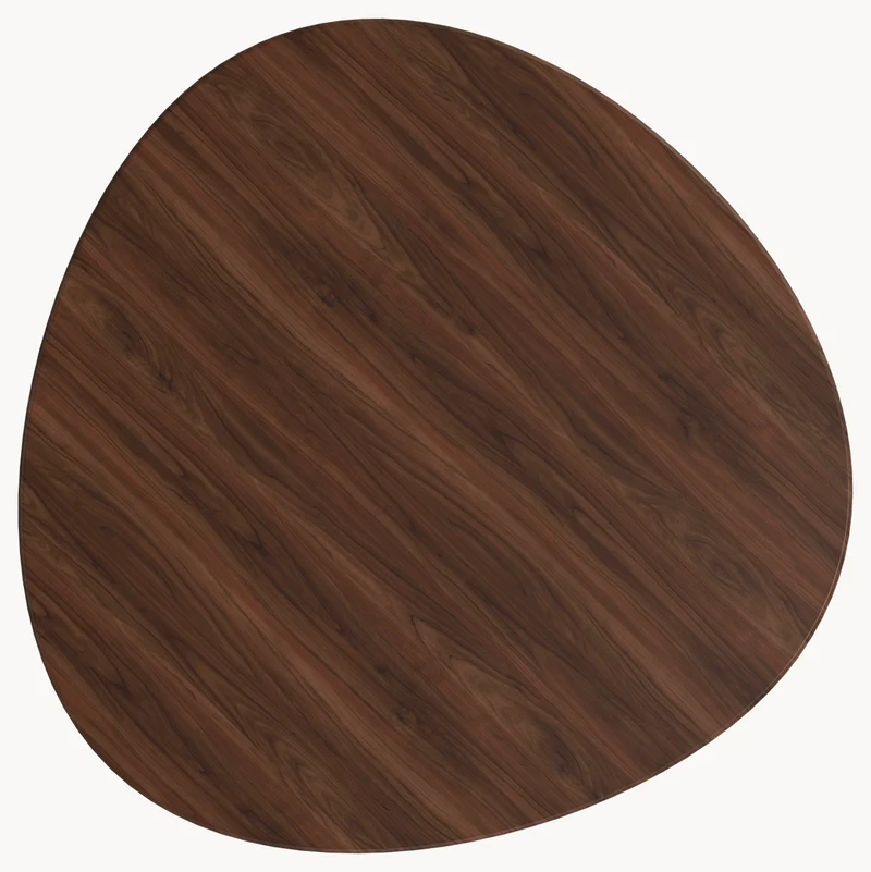 Walnoot houten eettafel - Rond - Sol Metaal