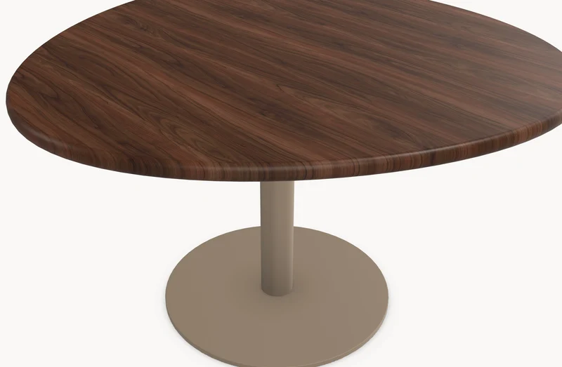 Walnoot houten eettafel - Rond - Sol Metaal