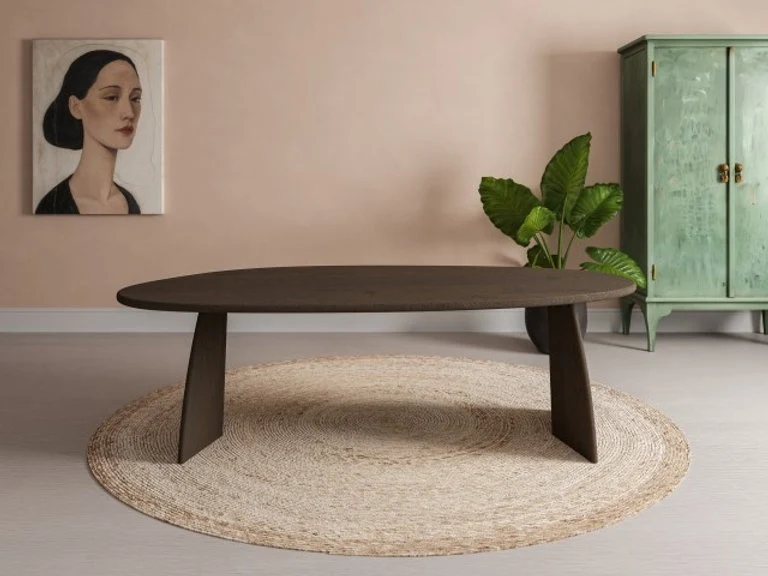 Eiken eettafel Lava - Organisch B - Vlinder Eiken Lava