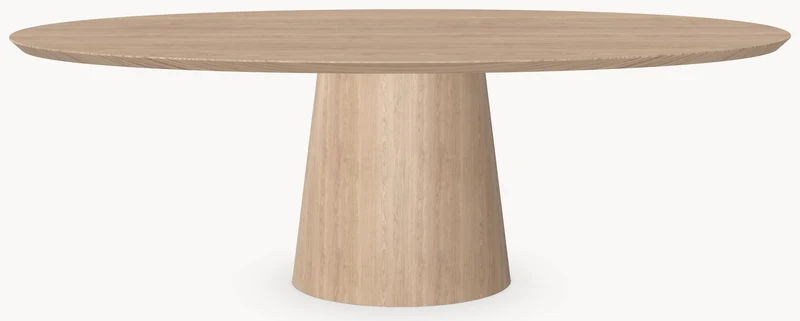 Eiken eetafel - Ovaal - Cone eiken onderstel