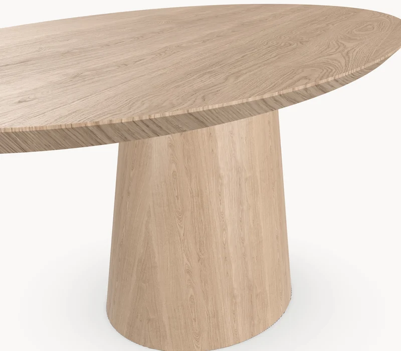 Eiken eetafel - Ovaal - Cone eiken onderstel