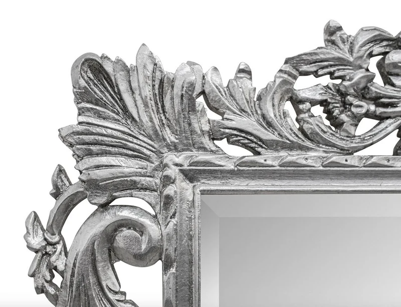 Casa Padrino Barock Wandspiegel Silber 115 x H. 202 cm - Barockstil Spiegel Antik Stil Möbel