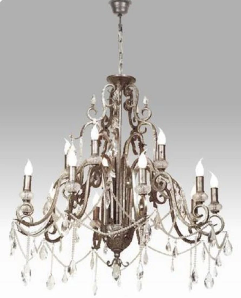 Casa Padrino Luxus Barock Kristall Kronleuchter Antik Silber Ø 90 cm - Prunkvoller Wohnzimmer Kronleuchter im Barockstil - Barock Möbel - Edel & Prunkvoll