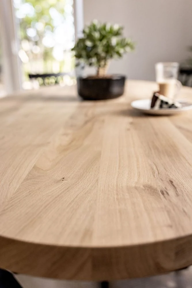 Eiken eettafel - Ovaal - Sol Double metaal