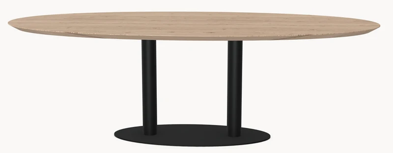 Eiken eettafel - Ovaal - Sol Double metaal