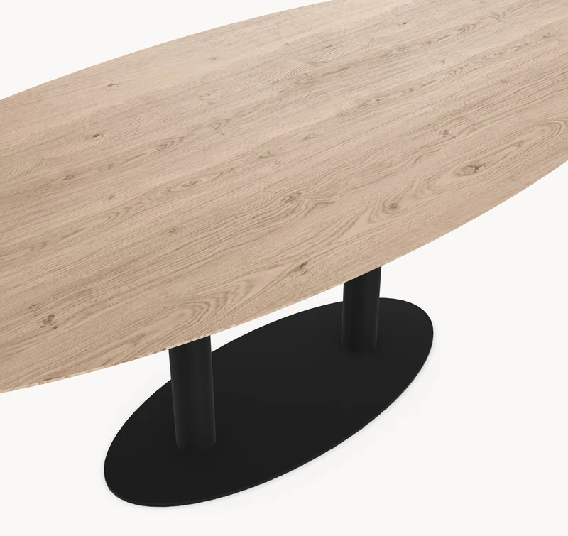 Eiken eettafel - Ovaal - Sol Double metaal