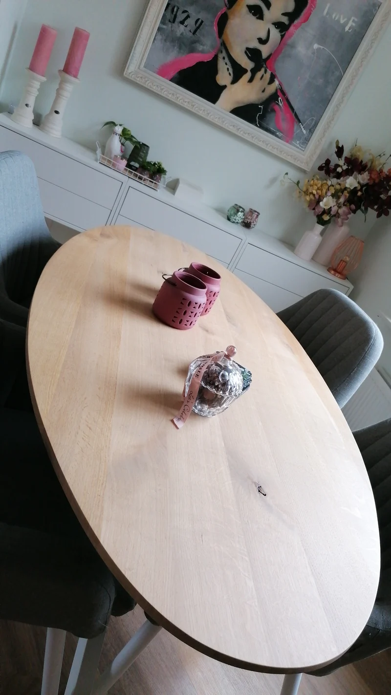 Eiken eettafel - Ovaal - Sol Double metaal