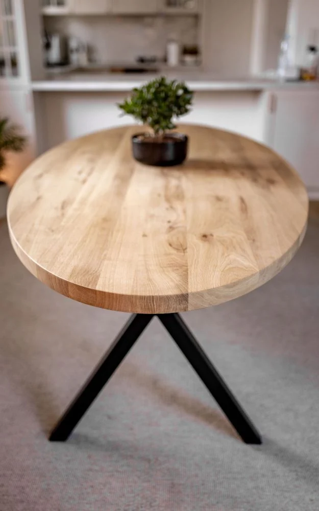 Eiken eettafel - Ovaal - Sol Double metaal