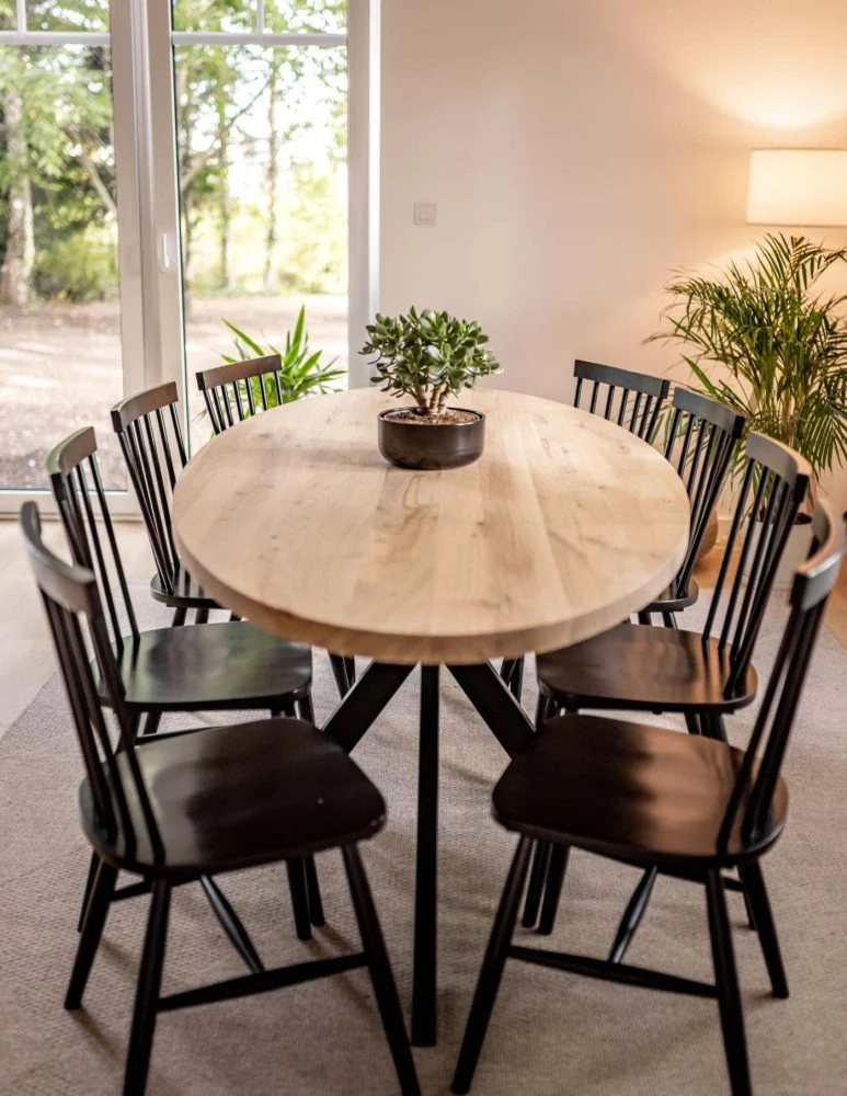 Eiken eettafel - Ovaal - Sol Double metaal