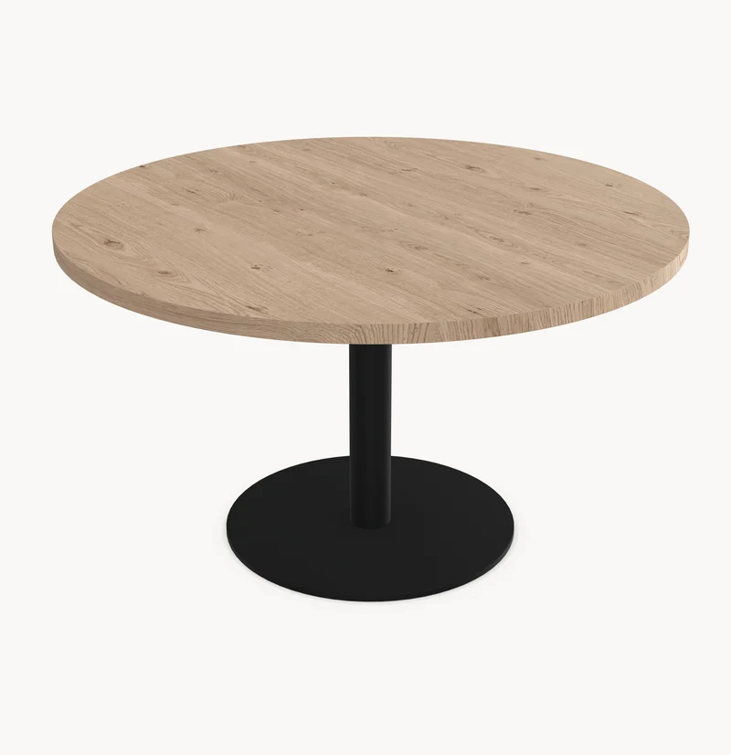 Eiken eettafel - Rond - Sol Metaal