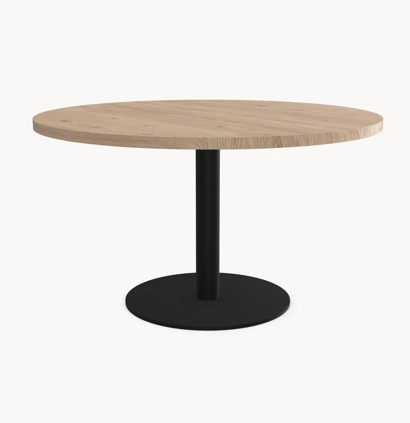 Eiken eettafel - Rond - Sol Metaal