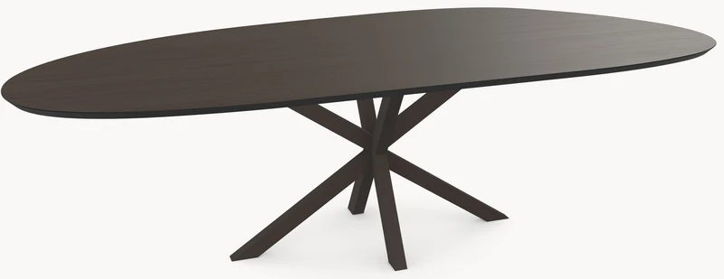 HPL eettafel Oak Brown - Organisch-A - Matrix Black Brown Metaal