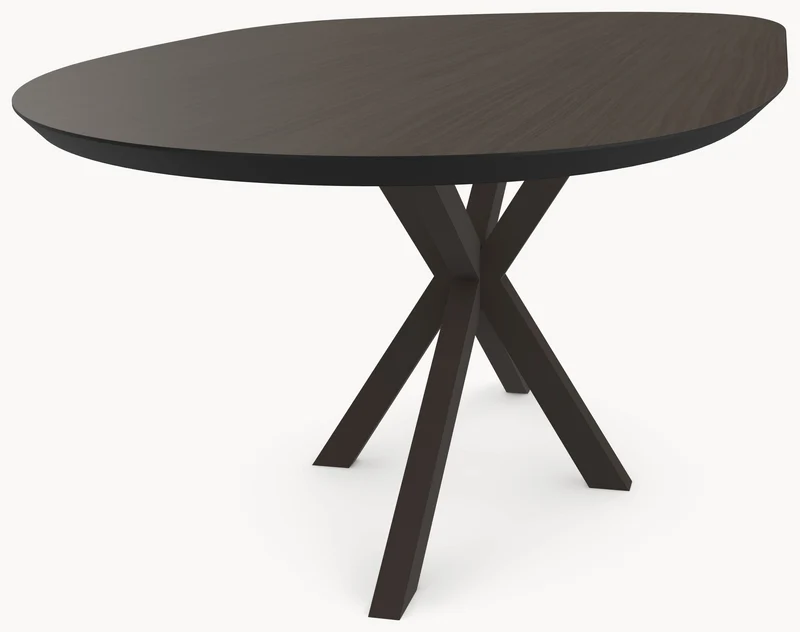 HPL eettafel Oak Brown - Organisch-A - Matrix Black Brown Metaal