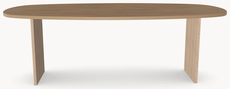 HPL eettafel Casella Oak Brown - Deens Ovaal Recht - Wall eiken - Japandi
