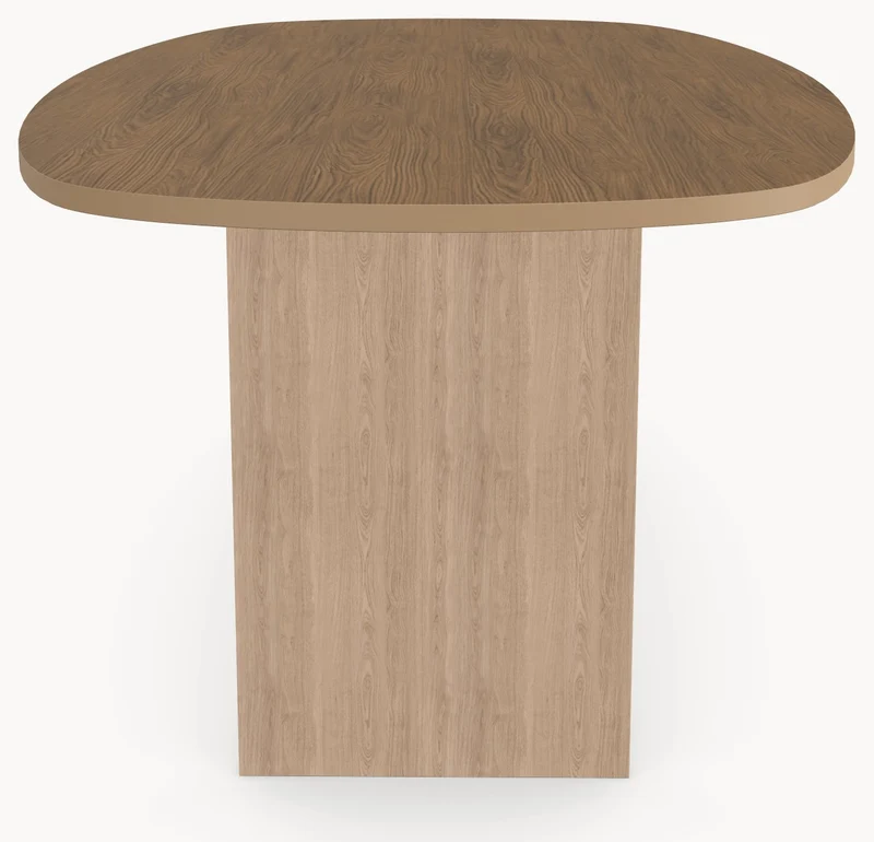 HPL eettafel Casella Oak Brown - Deens Ovaal Recht - Wall eiken - Japandi