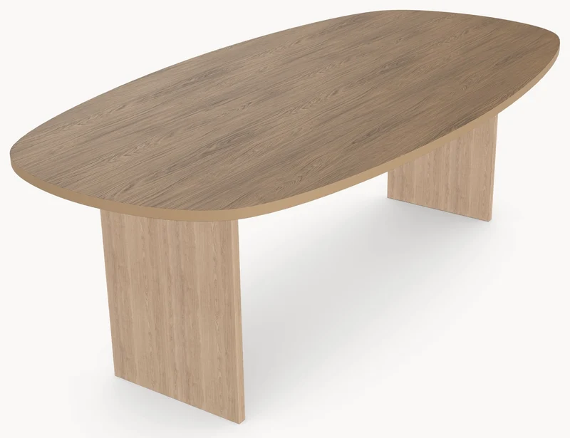 HPL eettafel Casella Oak Brown - Deens Ovaal Recht - Wall eiken - Japandi