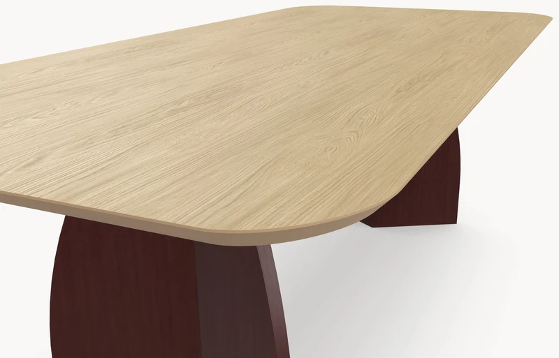 HPL eettafel Casella Oak Light Natural - Recht Rond - V eiken - Japandi