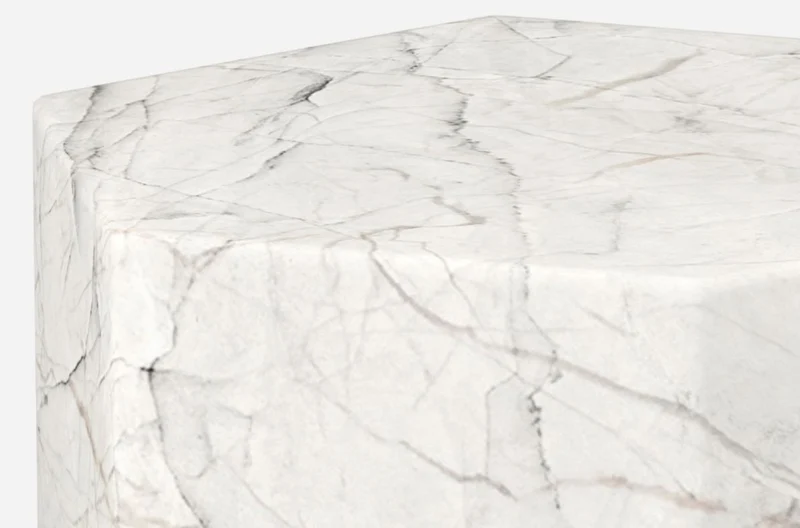 Casa Padrino Luxus Carrara Marmor Beistelltisch Weiß 40 x 40 x H. 60 cm - Wohnzimmer Möbel - Marmor Möbel - Luxus Qualität