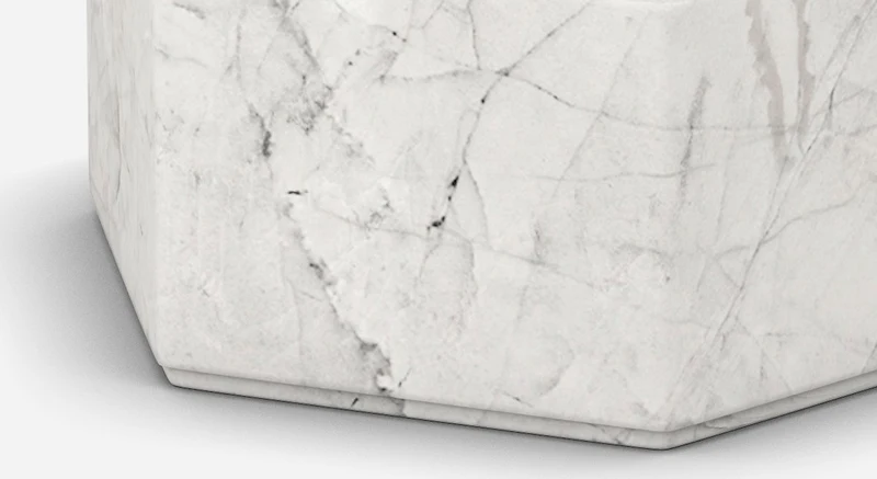 Casa Padrino Luxus Carrara Marmor Beistelltisch Weiß 40 x 40 x H. 60 cm - Wohnzimmer Möbel - Marmor Möbel - Luxus Qualität