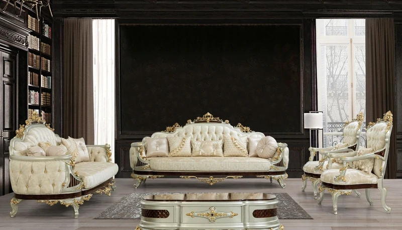 Casa Padrino Luxus Barock Couchtisch Dunkelbraun / Silber / Gold 132 x 95 x H. 50 cm - Prunkvoller Massivholz Wohnzimmertisch - Barock Möbel