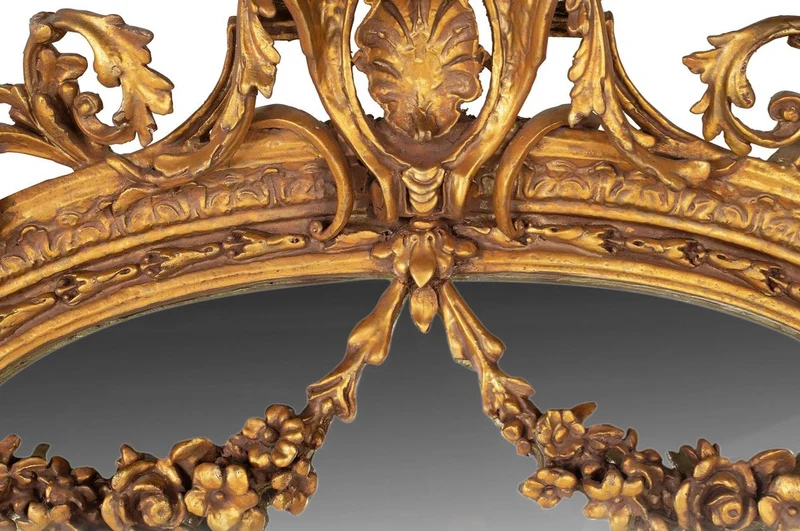 Riesiger Casa Padrino Barock Spiegel Gold 220 x 160 cm mit Engelsmotiven - Antik Stil - Schwere prunkvolle Ausführung