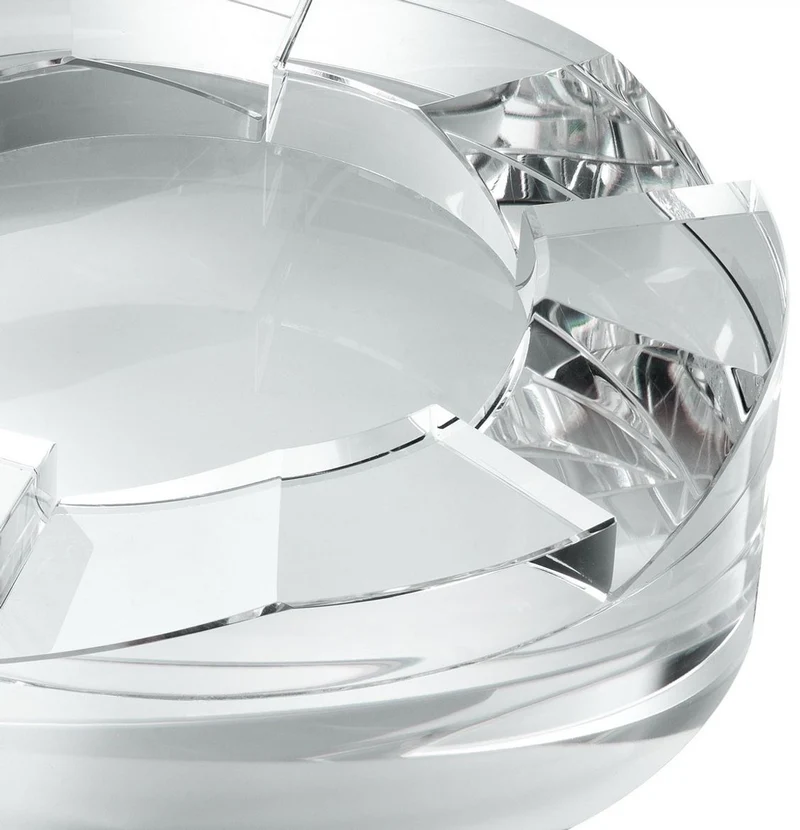 Casa Padrino Designer Kristallglas Schale Ø 24 x H. 7 cm - Runde Deko Schale - Schreibtisch Deko - Luxus Qualität