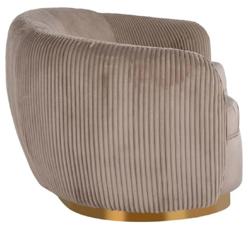Casa Padrino Luxus Sofa Braun / Gold 221 x 98 x H. 72 cm - Gebogenes Wohnzimmer Sofa - Wohnzimmer Möbel - Wohnzimmer Einrichtung - Luxus Möbel - Luxus Einrichtung - Möbel Luxus