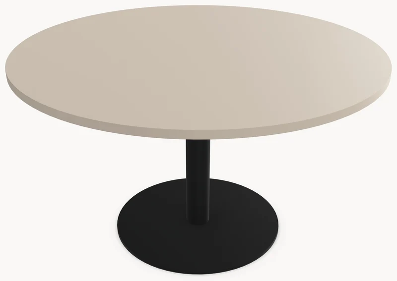 HPL eettafel Oatmeal Beige - Rond - Sol D10 metaal