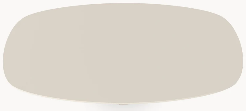 HPL eettafel Mushroom Beige - Deens Ovaal Recht - Cone Oval eiken - Japandi
