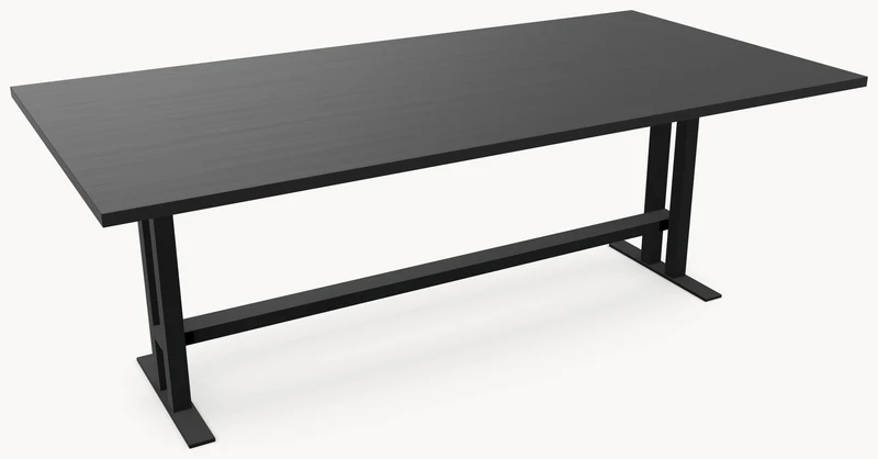 HPL eettafel Black Oak - Recht - K 5x5 metaal