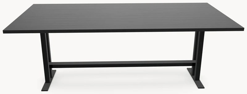 HPL eettafel Black Oak - Recht - K 5x5 metaal