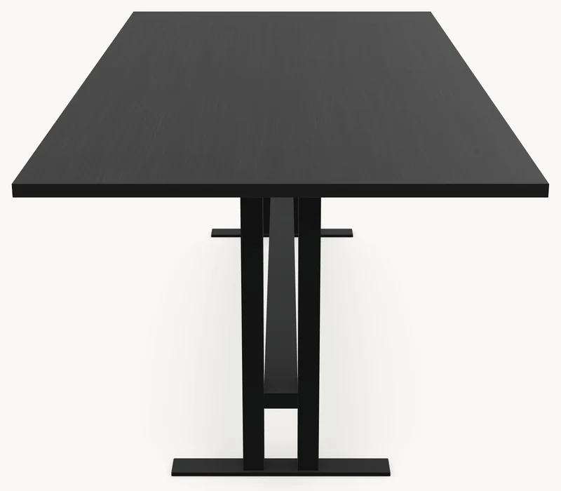 HPL eettafel Black Oak - Recht - K 5x5 metaal