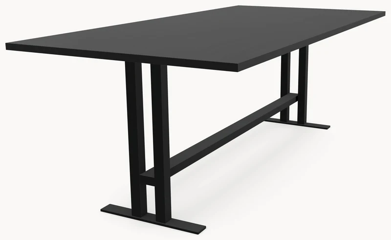 HPL eettafel Black Oak - Recht - K 5x5 metaal
