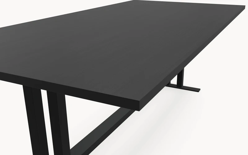 HPL eettafel Black Oak - Recht - K 5x5 metaal